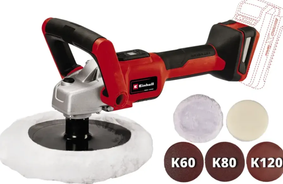 EINHELL 18V polijst-/schuurmachine CE-CP 18/180 Li E (zonder accu) New