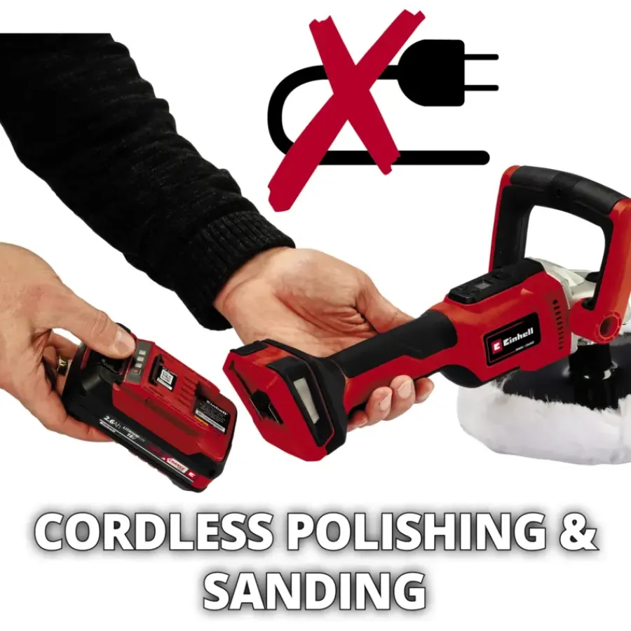 EINHELL 18V polijst-/schuurmachine CE-CP 18/180 Li E (zonder accu) New