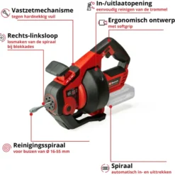 EINHELL 18V rioolontstopper TE-DA 18/760 Li Solo (zonder accu) Hot