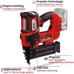 EINHELL 18V spijkerpistool Fixetto 18/50N (zonder accu) Discount