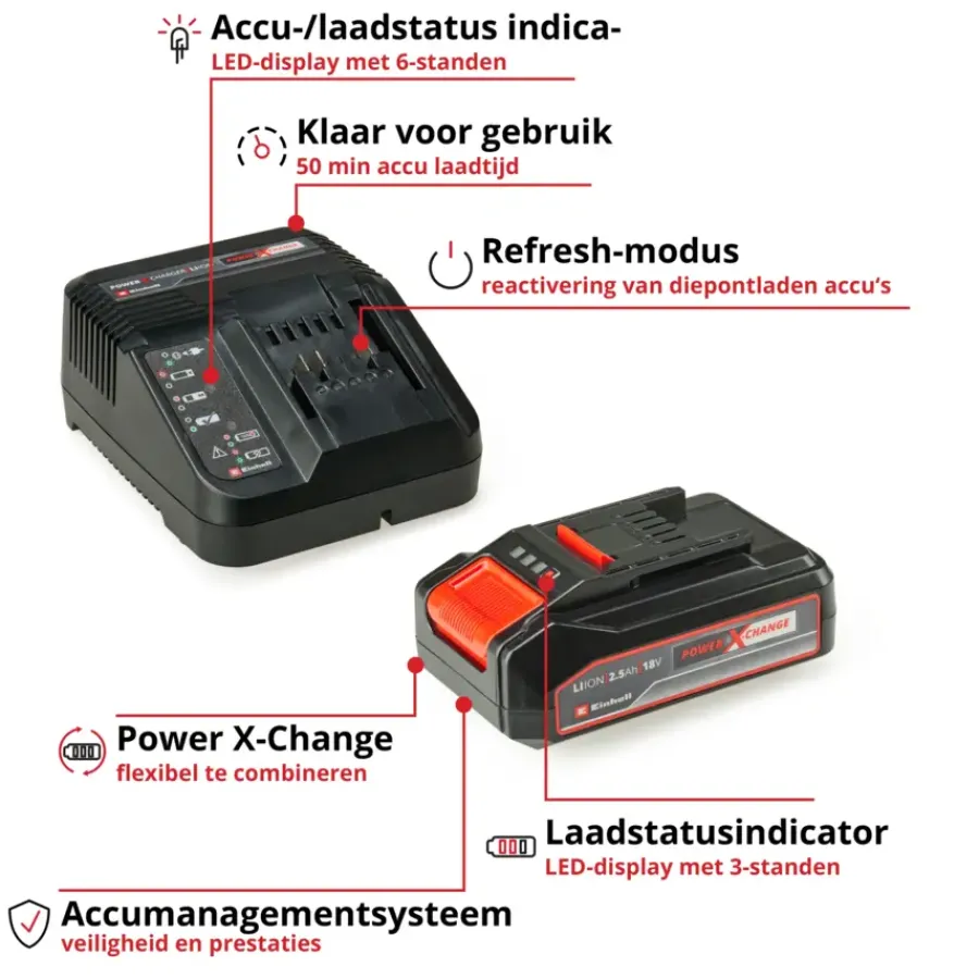 EINHELL 18V startset accu 2.5Ah + oplader Discount