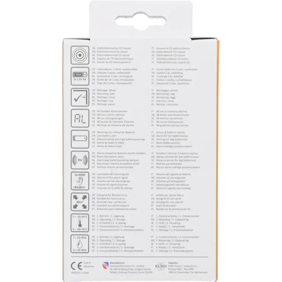 Elro FC280211 koolmonoxide melder inclusief 2 AA-batterijen 2 jaar Online