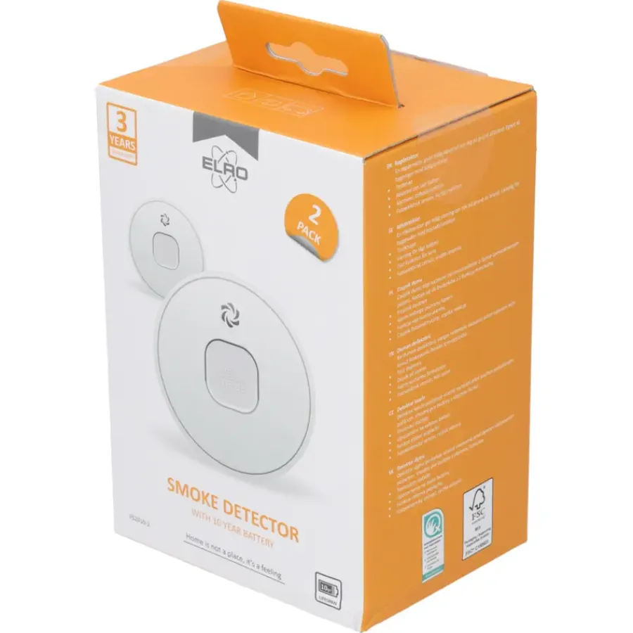 Elro FS2010-2 optische rookmelder inclusief 10 jaar lithium batterij DUO-pack Online