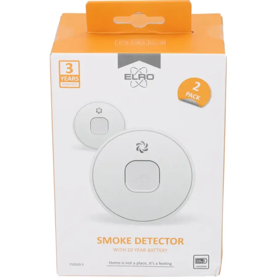 Elro FS2010-2 optische rookmelder inclusief 10 jaar lithium batterij DUO-pack Online