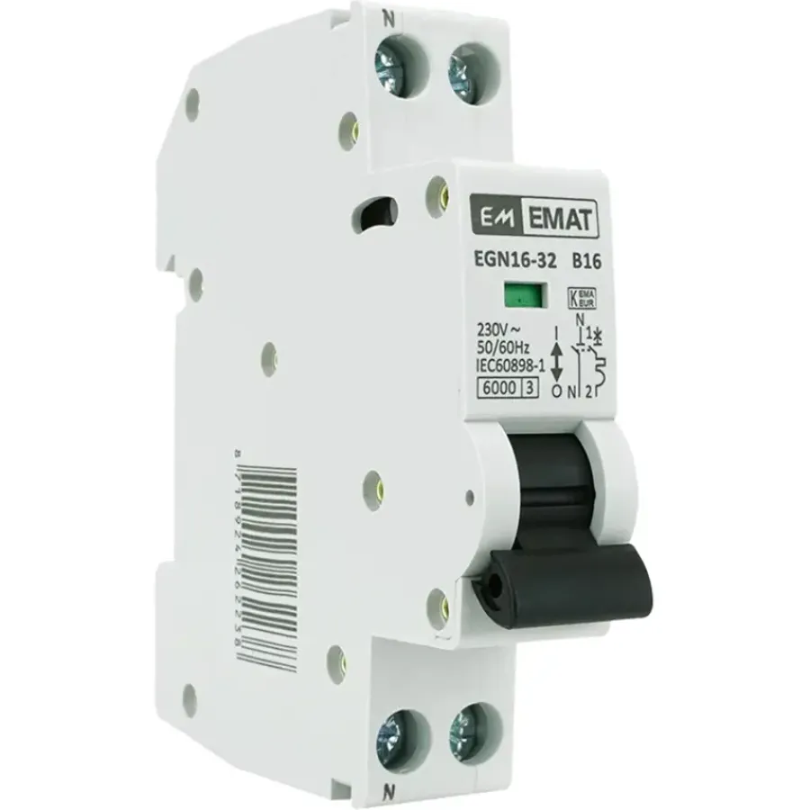 Geen Emat Installatieautomaat 1P + N 16A B-karakteristiek New