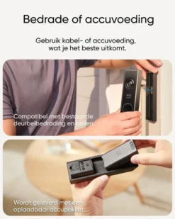 Eufy Video Deurbel E340 2 camera's Zwart Uitbreiding Sale
