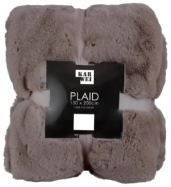 Faux fur plaid beige 200 x 150 cm
