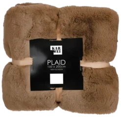 Faux fur plaid bruin 200 x 150 cm