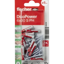 Fischer Universeelplug DuoPower 6x30mm met bolkopschroef 12 stuks