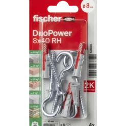 Fischer Universeelplug DuoPower 8x40mm met ronde haak 2 stuks
