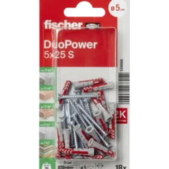 Fischer Universeelplug DuoPower 5x25mm met schroef 18 stuks