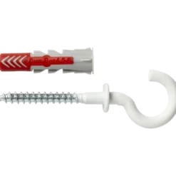 Fischer Universeelplug DuoPower 8x40mm met witte schroefhaak 4 stuks