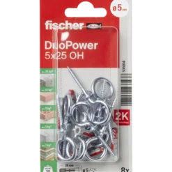 Fischer Universeelplug DuoPower 5x25mm met schroefoog 8 stuks