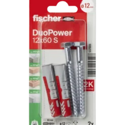 Fischer Universeelplug DuoPower 12x60mm met zeskantschroef 2 stuks