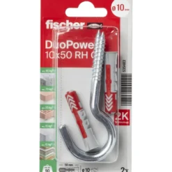 Fischer Universeelplug DuoPower 10x50mm met grote haak 2 stuks