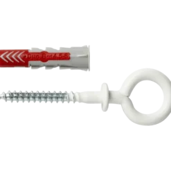 Fischer Universeelplug DuoPower 8x40mm met witte ooghaak 2 stuks