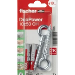 Fischer Universeelplug DuoPower 10x50mm met schroefoog 2 stuks