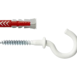 Fischer Universeelplug DuoPower 6x30mm met witte schroefhaak 6 stuks