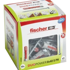 Fischer Universeelplug DuoPower 8x40 mm met bolkopschroef 50 stuks