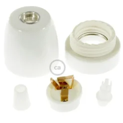 Creative Cables Fitting porselein E27 wit