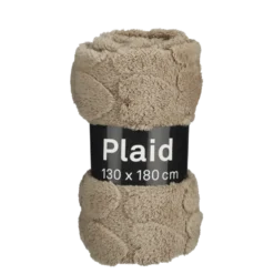 Fleece plaid hart bruin 130 x 180 cm