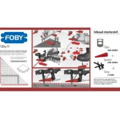Foby levelling systeem starterskit 3 mm met clips, spieën en tang Outlet