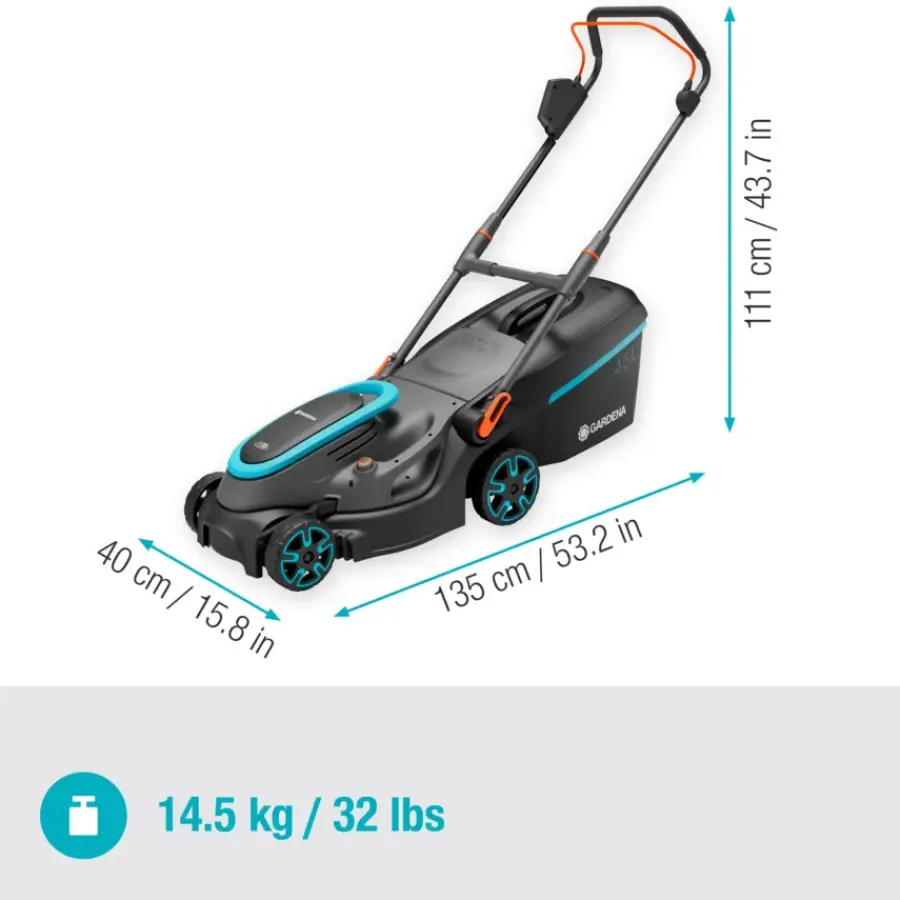 Gardena 2x18V grasmaaier Powermax P4A 37cm (zonder accu)