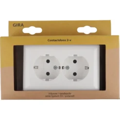Gira ST55 Inbouw Dubbel Geaard Stopcontact Wit New