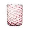Glas met rode strepen