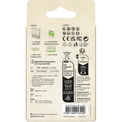 GP Batterijlader 411 + 4x oplaadbare batterijen AAA 850mAh ReCyko + Micro USB-lader