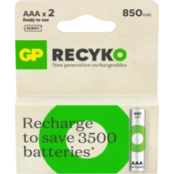 GP Batterij Oplaadbaar AAA NiMH 850mAh ReCyko 1,2V 2 Stuks Hot