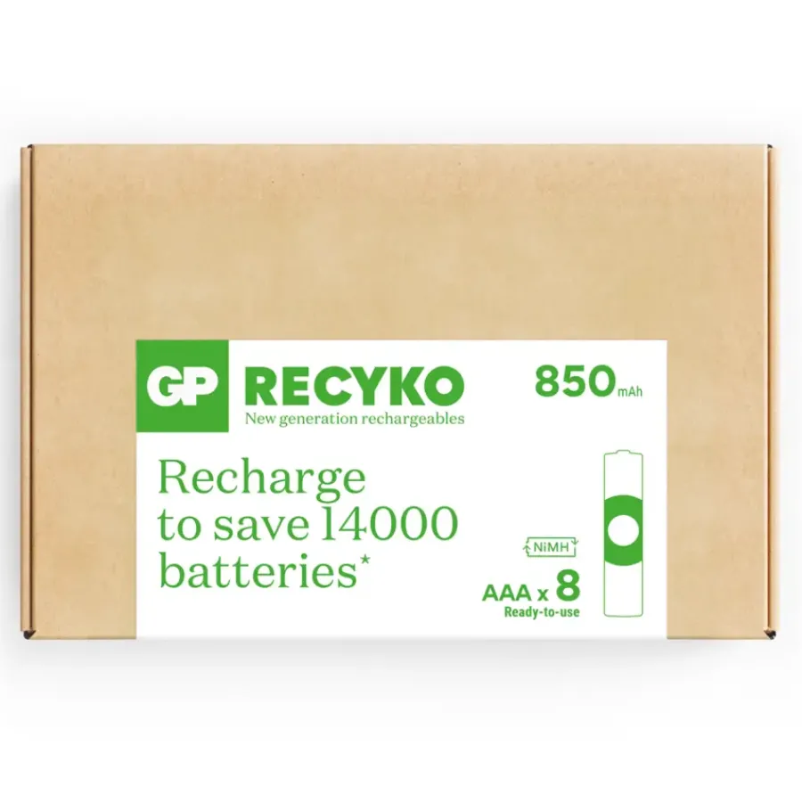 GP Batterij Oplaadbaar AAA NiMH 850 mAh ReCyko 1,2V 8 stuks Discount