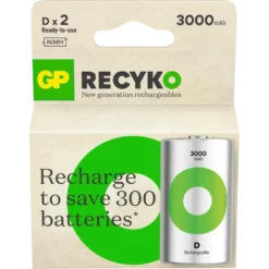 GP Batterij Oplaadbaar D Mono NiMH 3000mAh ReCyko 1,2V 2 Stuks Best