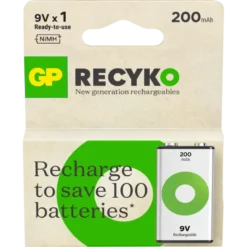GP Batterij Oplaadbaar 9V NiMH 200mAh ReCyko 8,4V 1 Stuk Clearance
