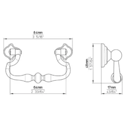 Greep Bea tin look 84mm