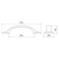 Greep Finn oud tin 144mm