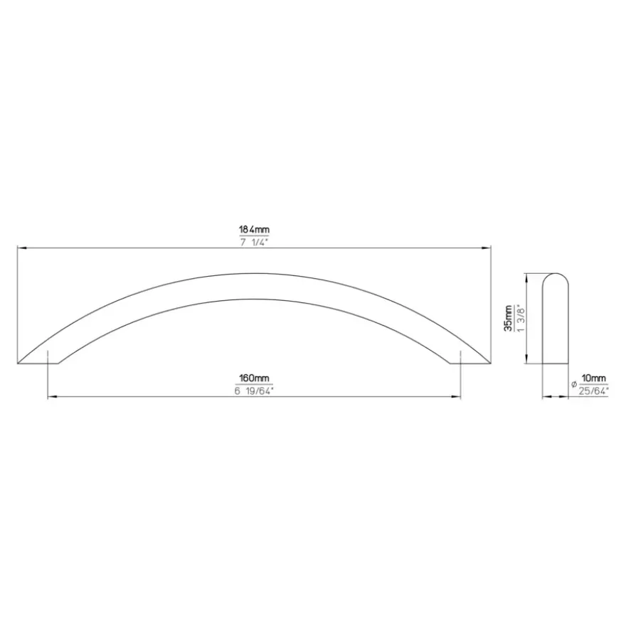 Greep Plien rvs 184mm