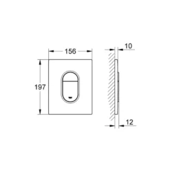 Grohe bedieningsplaat Arena Cosmopolitan mat chroom
