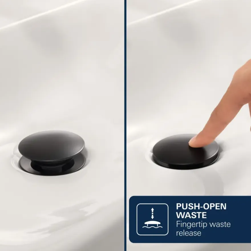 Grohe Dice wastafelmengkraan S-Size Push open Mat Zwart