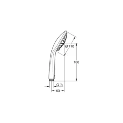 Grohe douchekop Quickfix Vitalio Joy handdouche 3 standen ø 11 cm chroom