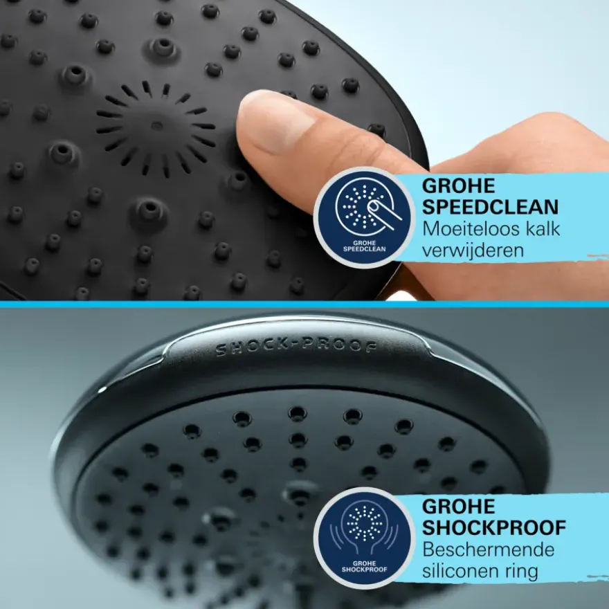 Grohe douchekop Quickfix Vitalio Start 110 handdouche waterbesparend 2 standen ø 11 cm chroom