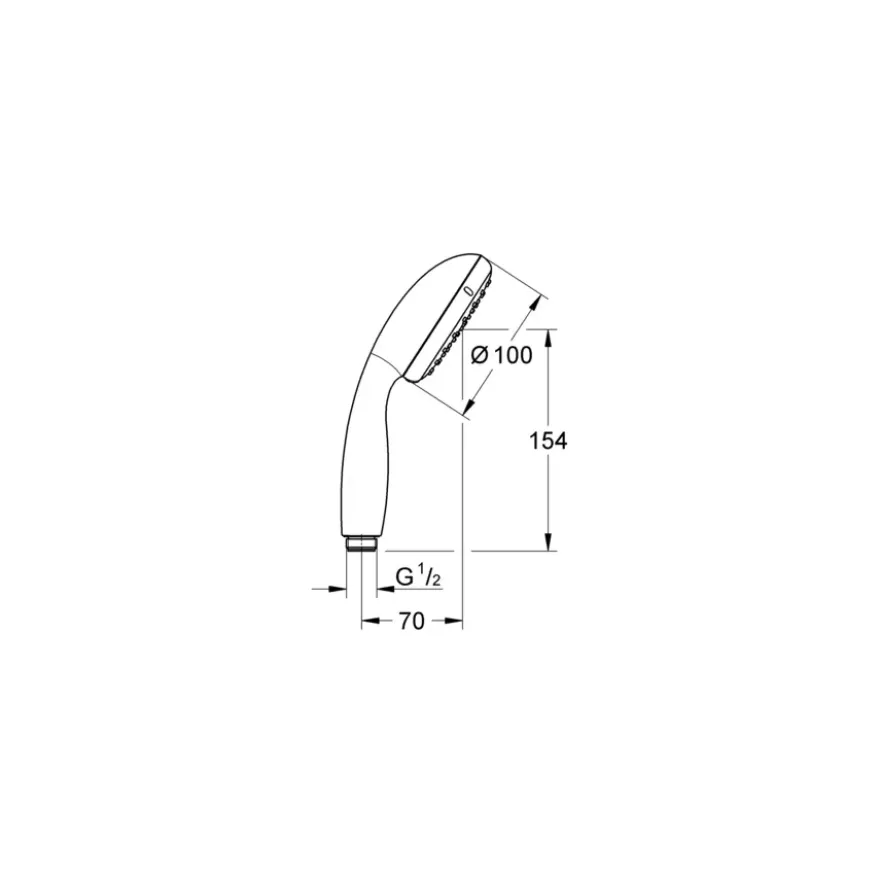 Grohe douchekop Quickfix Vitalio Start handdouche waterbesparend 2 standen ø 11 cm zwart