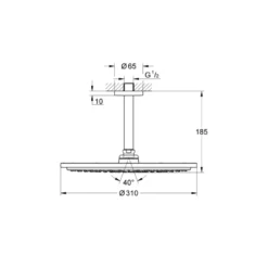 Grohe douchekop Rainshower Cosmopolitan hoofddouche plafond 1 stand ø 31 cm hard graphite