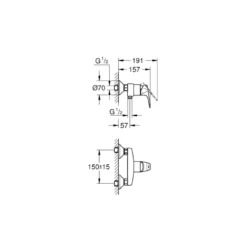 Grohe douchekraan Quickfix Start Flow chroom 15 cm