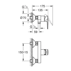 Grohe douchemengkraan Start Edge 15cm