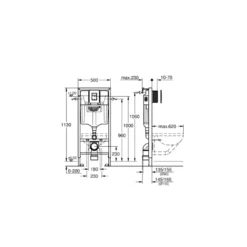 Grohe inbouwreservoir Solido 3 in 1 113 cm x 50 cm x 23 cm zwart