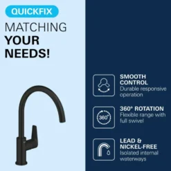 GROHE keukenmengkraan Start Edge hoge uitloop mat zwart