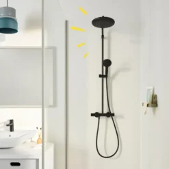 Grohe regendoucheset Quickfix Vitalio Start met handdouche 2 standen zwart - hartafstand kraan 15 cm
