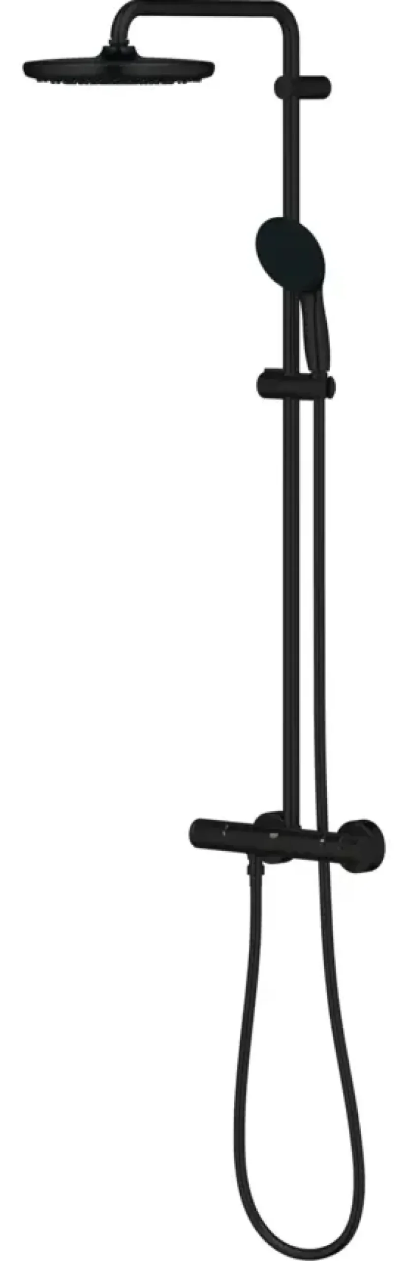 Grohe regendoucheset Quickfix Vitalio Start met handdouche 2 standen zwart - hartafstand kraan 15 cm