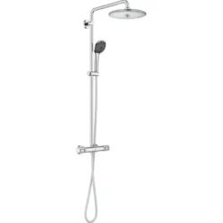Grohe regendoucheset Quickfix Vitalio Joy - hoofddouche 26 cm - met handdouche en thermostaatkraan 3 standen chroom - hartafstand kraan 15 cm